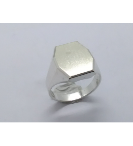 Zilver herenring achtkant 17x13 mm mt.19¾ - 3222327