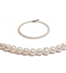 Di-Perle collier zoetwaterparel wit ovaal 9-10 mm 45 cm - 3210052