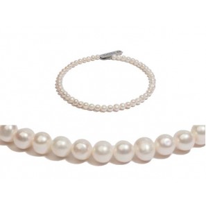 Di-Perle collier zoetwaterparel wit ovaal 9-10 mm 45 cm - 3210052