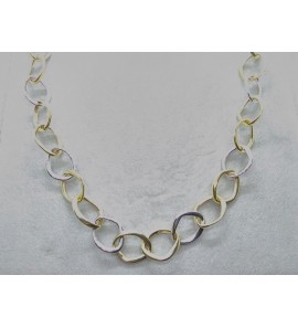 Goud collier bicolour fant. ringen vervormd 50 cm - 3210484
