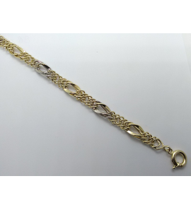 Goud bic. armband fantasie dubbel gourmet 8.2 mm 20 cm - 3220430