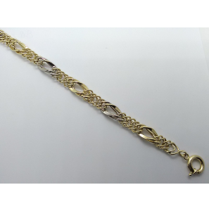 Goud bic. armband fantasie dubbel gourmet 8.2 mm 20 cm - 3220430