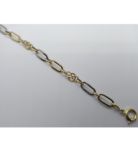 Goud bic. armband fantasie 7.4 mm 20 cm - 3220431