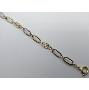 Goud bic. armband fantasie 7.4 mm 20 cm - 3220431