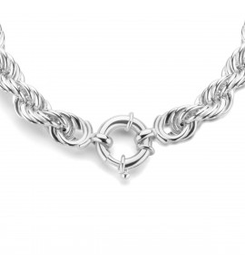 Zilver RH koord collier 8 mm 45 cm - 3223680