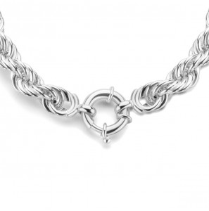 Zilver RH koord collier 8 mm 45 cm - 3223680