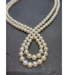 ZW parel choker 2-rij "lus" - 3123038