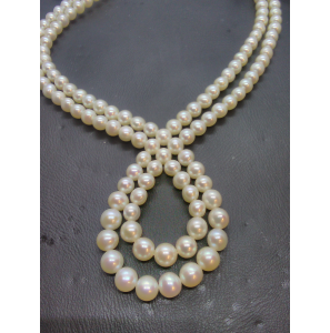 ZW parel choker 2-rij "lus" - 3123038
