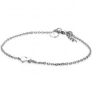 Zinzi zlv. armband met hartjes 1x glad 1x zirc. - 3210904