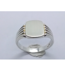 Zilver herenring stomphoek 10x13 mm mt. 18¼ - 3222314