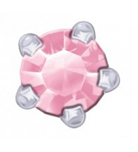 Zilver prik-oorknop Chaton zirkonia rosé 4 mm - 3200863