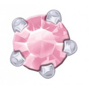 Zilver prik-oorknop Chaton zirkonia rosé 4 mm - 3200863