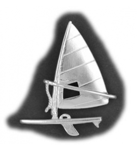 Zilver hanger/bedel surfplank - 51713