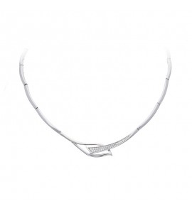 Zilv. choker RH glans met zirconia 42 cm - 3202260
