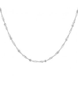 Zilver RH collier singapoer/bolletjes 60 cm - 3200997