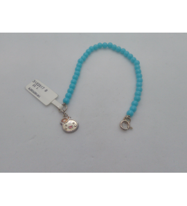 Zilver mode turqoise 4 mm armband bedel appel - 3122317