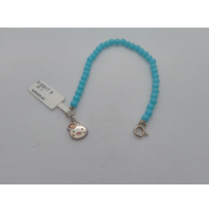 Zilver mode turqoise 4 mm armband bedel appel - 3122317