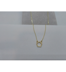 Goud collier anker 0.6 mm met 5-kant hanger  40-45 cm - 3200072