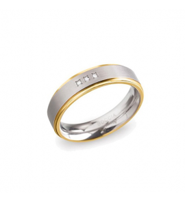 Boccia ring 0134-0455 bicolour met briljant 0,015 - 3220166