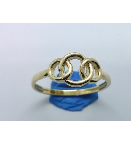 Goud dames ring fantasie open cirkels mt. 17½ - 3220398