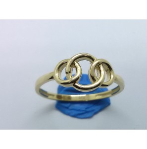 Goud dames ring fantasie open cirkels mt. 17½ - 3220398