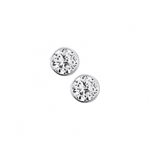 Zilver oorknop rondom zetting zirkonia 3.5 mm - 3101772