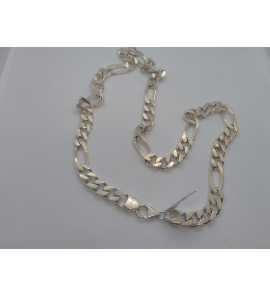 Zilver collier figaro 5/1 8.5 mm 60 cm - 3095232