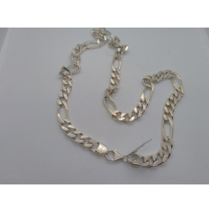 Zilver collier figaro 5/1 8.5 mm 60 cm - 3095232