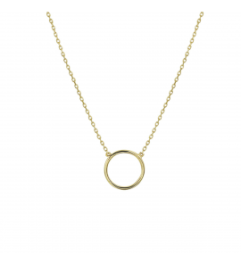 Goud anker collier met cirkel 9.5 mm 40-44 cm - 3220097
