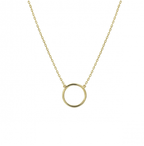 Goud anker collier met cirkel 9.5 mm 40-44 cm - 3220097