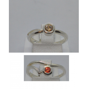 Zilver tiener ring met kleur zirkonia - 3079040