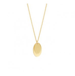 Geelgouden anker collier 0.9mm met ovale hangers poli/matte afwerking 15x8.5mm. 41-45cm - 3202087