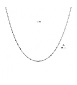 Zilver RH collier venetiaans rond 1.2 mm 42 cm - 3193315