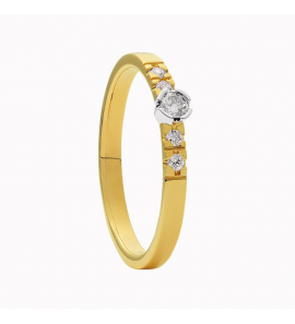 Eclat ring Amore met 1x0.07 en 4x0.015 = 0.13 crt. mt. 17¢ - 3223989
