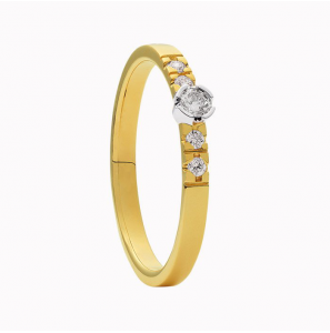 Eclat ring Amore met 1x0.07 en 4x0.015 = 0.13 crt. mt. 17¢ - 3223989