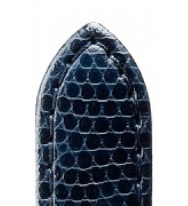 Di-modell leren band brillant 12 mm donker blauw met modieuze hagedis print - 3191834