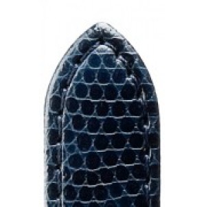 Di-modell leren band brillant 12 mm donker blauw met modieuze hagedis print - 3191834