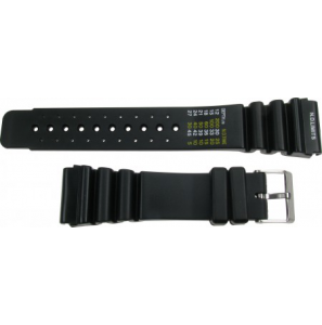 Horlogeband kunststof "duiker" zwart 20-22 mm - 3201427