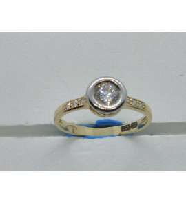 Goud dames ring bicolour met zirkonia mt. 16 - 3210572
