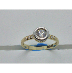 Goud dames ring bicolour met zirkonia mt. 16 - 3210572