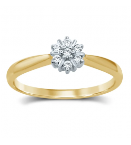 Witgoud antourage ring met 0.10 crt. mt. 17¢ - 3210580