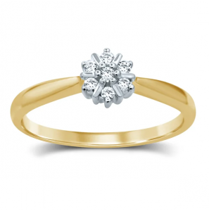 Witgoud antourage ring met 0.10 crt. mt. 17¢ - 3210580
