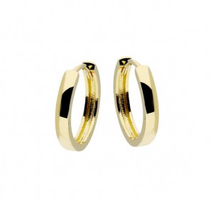 Goud klap-oorringen vierkant 12x2.5 mm - 3210671