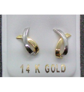 Goud bicolour oorknoppen - 3210674