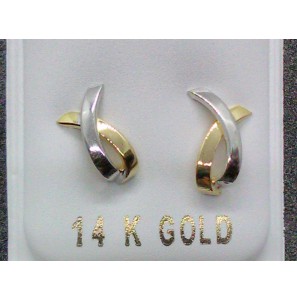 Goud bicolour oorknoppen - 3210674