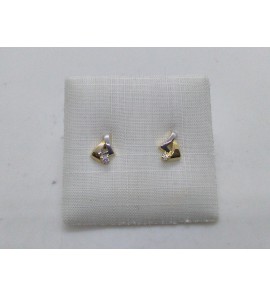 Goud bicolour oorknop fantasie zirkonia - 3210591