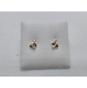Goud bicolour oorknop fantasie zirkonia - 3210591