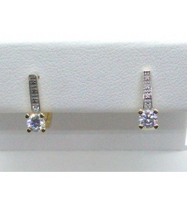 Goud oorhangers met zirkonia - 3210593