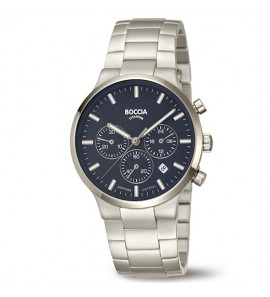 Boccia heren horloge chrono blauwe wp. - 3210665