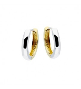 Goud bicolour klap-oorringen vierkant 14x2.5 mm - 3210672